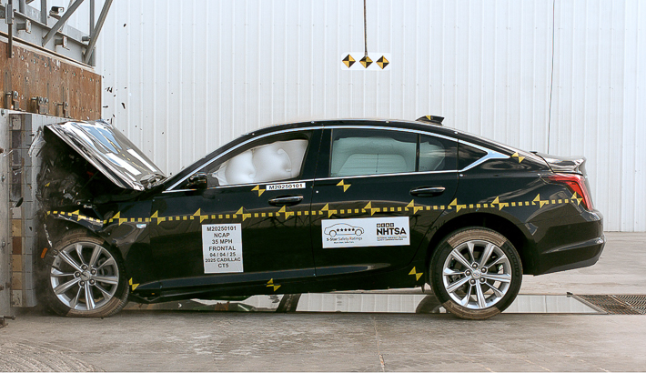 NHTSA crash test of the 2026 Cadillac Ct5 With V6