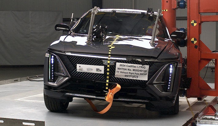 NHTSA Side pole test of the 2026 Cadillac Lyriq Bev