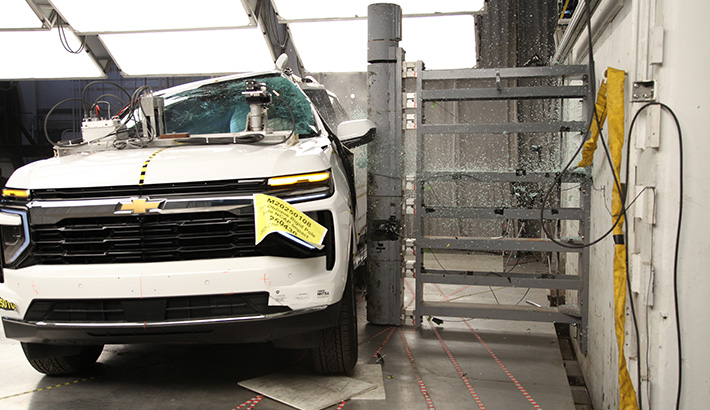 NHTSA Side pole test of the 2026 Chevrolet Tahoe