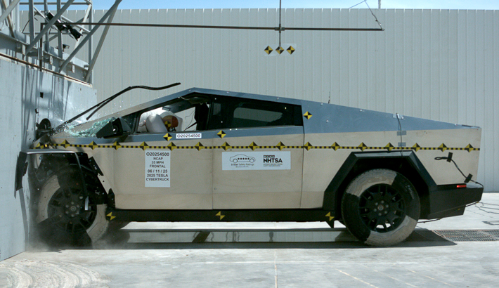 NHTSA crash test of the 2026 Tesla Cybertruck Bev