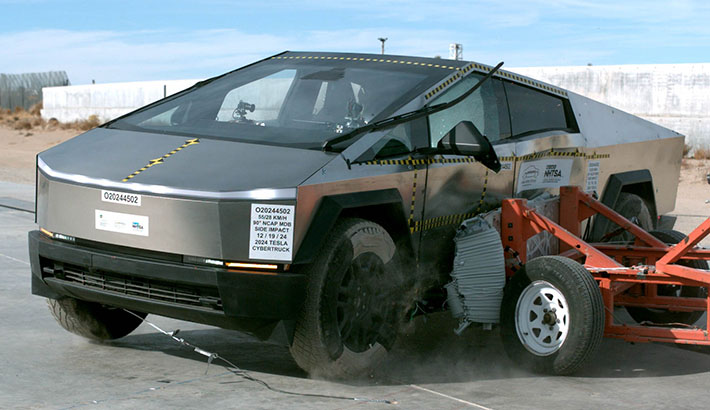 NHTSA Side impact test of the 2026 Tesla Cybertruck Bev
