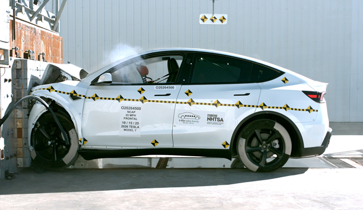 NHTSA crash test of the 2026 Tesla Model Y Bev